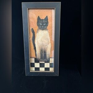 Vintage country cat framed picture by Cindy Sampson